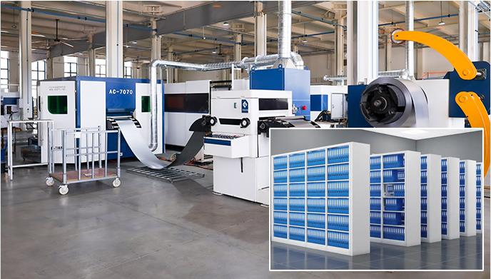 Archives room file cabinet production line case