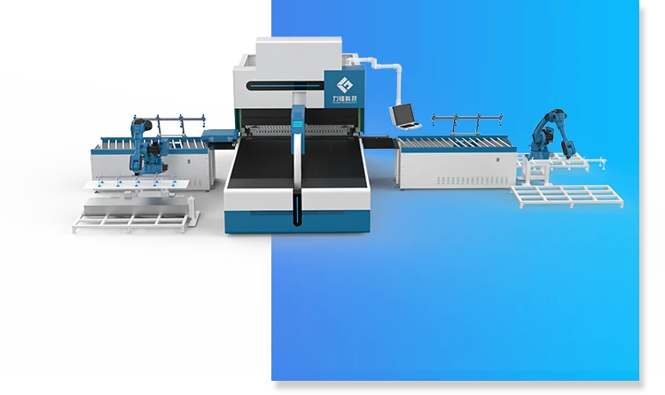Bending center production line for steel cabinets